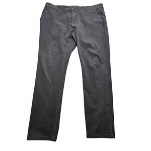 Mugsy Brooks Chino Pants Mens 38x30 Charcoal Grey Stretch Cotton Rayon K6PNBC